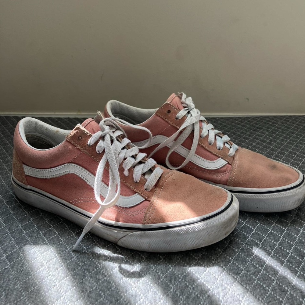 Vans Pink and White Women's Sneakers